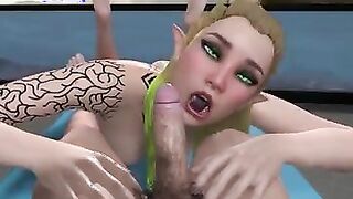 Sexy Wood Elf gives sloppy Blowjob in POV 3D Porn