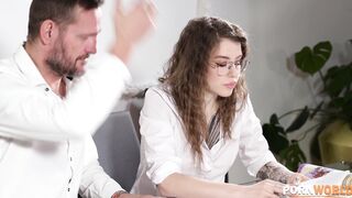 sex crazed student eden ivy turns study session into dp slamming with teachers gp2532