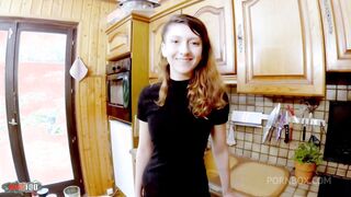 food and sex orgy with melany furie getting all her holes fucked hard in the kitchen