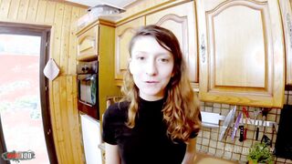 food and sex orgy with melany furie getting all her holes fucked hard in the kitchen