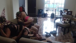 epic orgy! old guys hire a busty stepmom and a big ass stepdaughter to dance and fuck them, real homemade amateur sex.