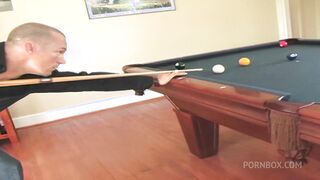 alexis and jenna haze get into a wild threesome fuck at the pool table