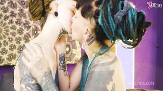 alternative lesbians first time fucking with toys in front of camera - anal, real orgasm, toys (goth, punk, alt porn) zf044