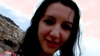 ass fucking vladana a skinny french brunette at the beach