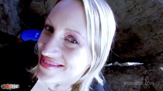 anal sex on the rocks with a beautiful french blonde with a big pussy