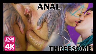 ffm tattoo threesome with two alternative teens, anal group sex, atm, gapes, blowjob, rough sex (goth, punk, alt porn) zf043