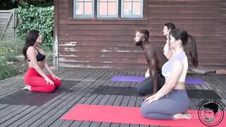 yoga foursome couple swap bbc