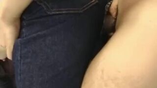 Japanese teen with hole in her jeans gets done