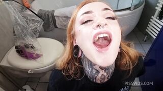 extreme !! piss & gagging training azura alii mouth destroyed with piss [bonus 2nd part]