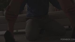 sultry kristina has an amazing round ass and she gets it covered with cum