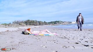 redhead anal fucking and squirting at the beach