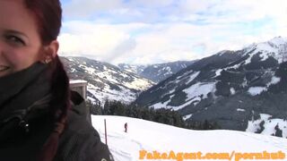 FakeAgent Sex casting on a skiing holiday off duty agent