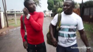 an orgy fuck between two guys and a pretty girl during the preparation for the easter party in cameroon after leaving the church. to see on african street thug