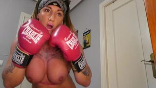 horny video call boxing with a fan