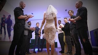 real piss wedding 9 on 1 interracial gang bang with siri