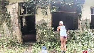 horny couple fucking in abandoned house - anal with cum in mouth
