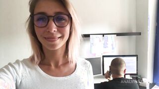 crazy amateur anal sex with co-worker in the office