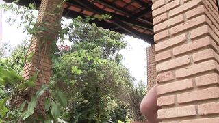 transsexual hilda brazil exposes herself outdoors and masturbates