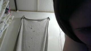 hot pregnant mom take a long pee naked in bathroom with huge tits hanging