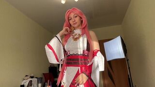 yae miko genshin impact cosplay. sex with yae miko.