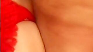 Lady Red - Old Lady In Red Lingerie Takes Hard Cock In Her Mouth