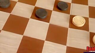 She Uses Her Feet To Beat Me In Checkers + Footjobs