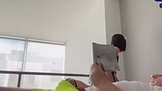 Sexy Housekeeper Has Orgasm On Old Guy Face Sitting With Cum