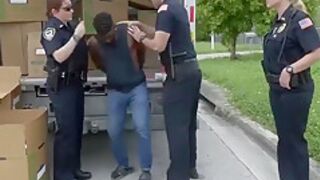 Raunchy Female Cops Fuck Black Thug