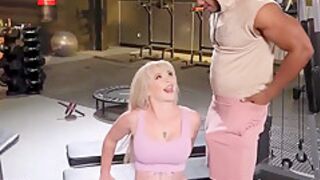 Blonde Milf Cuckolds Hubby With 2 Large Black Cocks At The Gym With Kay Carter