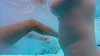 These Are Huge White Tits Filmed In A Sauna Pool