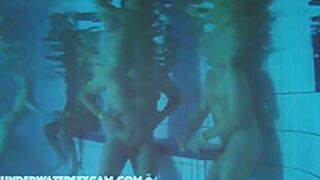 Vintage Underwater Fucking In The Sauna Pool At Night