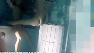 Hot Couple Has Underwater Sex In A Corner