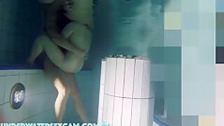 Hot Couple Has Underwater Sex In A Corner