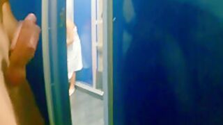 Hostel Mixed Room: Shower Flashing Masturbation 5 Min