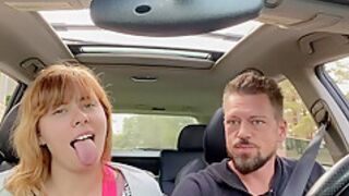 Jerking Him Off And Sucking Big Cock While Driving With - Jamie Stone