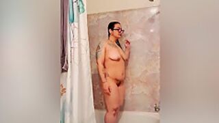 Time For A Shower Showing Off Tattoos And Thick Thighs And Ass