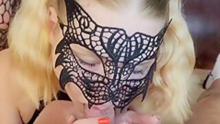 Masked Sweetie Gets Her Pussy Pumped Deep