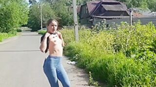 Crazy Naked Teen 18+ In Public Of The Villagers! 18 Y.o