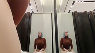 Masturbation In A Fitting Room In A Mall. I Try On Haul Transparent Clothes In Fitting Room And Mast