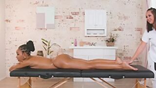 Sexy Do Hard Scissoring During Massage With Her Client - Jenna Foxx And Jenna Sativa