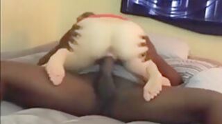 Black Bull In Skinny White Girl Fucked Like A Puppet By