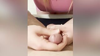 Before Bed Handjob With Frenulum Rubbing Ends In Intense Orgasm