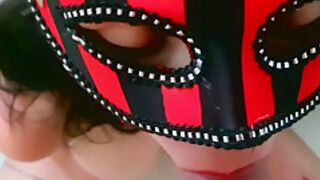 Masked Milf Gets Cum On Her Big Tits