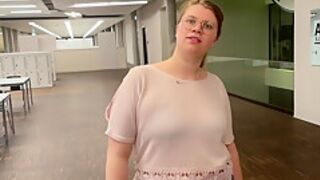 Chubby Bubble Butt College Student 18+ Fucked And Impregnated In The Mens Room!!