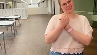 Chubby Bubble Butt College Student 18+ Fucked And Impregnated In The Mens Room!!