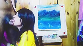 An Artist Slut Girl Knows Best How To Give Blowjob