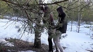 Femfoxfury - Couple Fuck In The Winter Forest