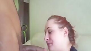 She Sucks His First Black Dick