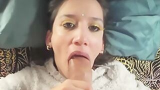 Skinny Girl With Fat Ass Swallows Cum Of The Big Cock Man With Bushy Moustache