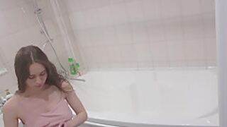 stepsister touch her body in the shower (hidden)